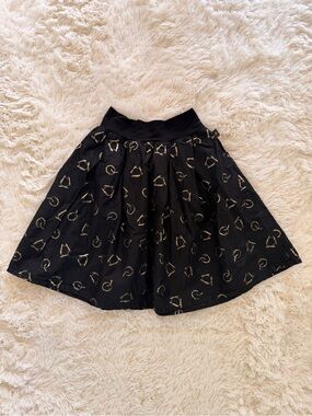 Agnès B. Kids Black & Gold Knee-Length Skirt Size 8Y like new
